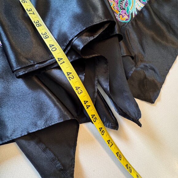 Signature by Sangria Dress Size 16 Black Multi Asymmetrical Handkerchief Hem - Picture 8 of 11